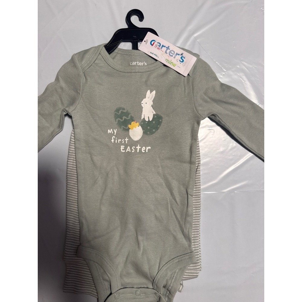 NWT Carters Child of Mine Baby Easter Outfit‎ Set 3-6M Green Bunny